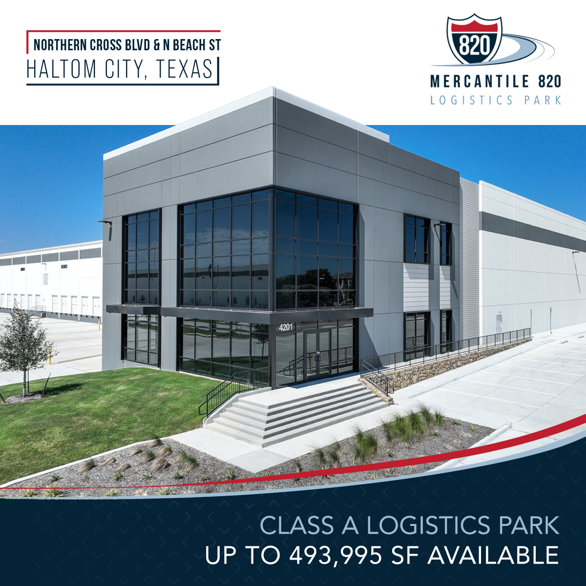 Logistics park exterior and landscaping