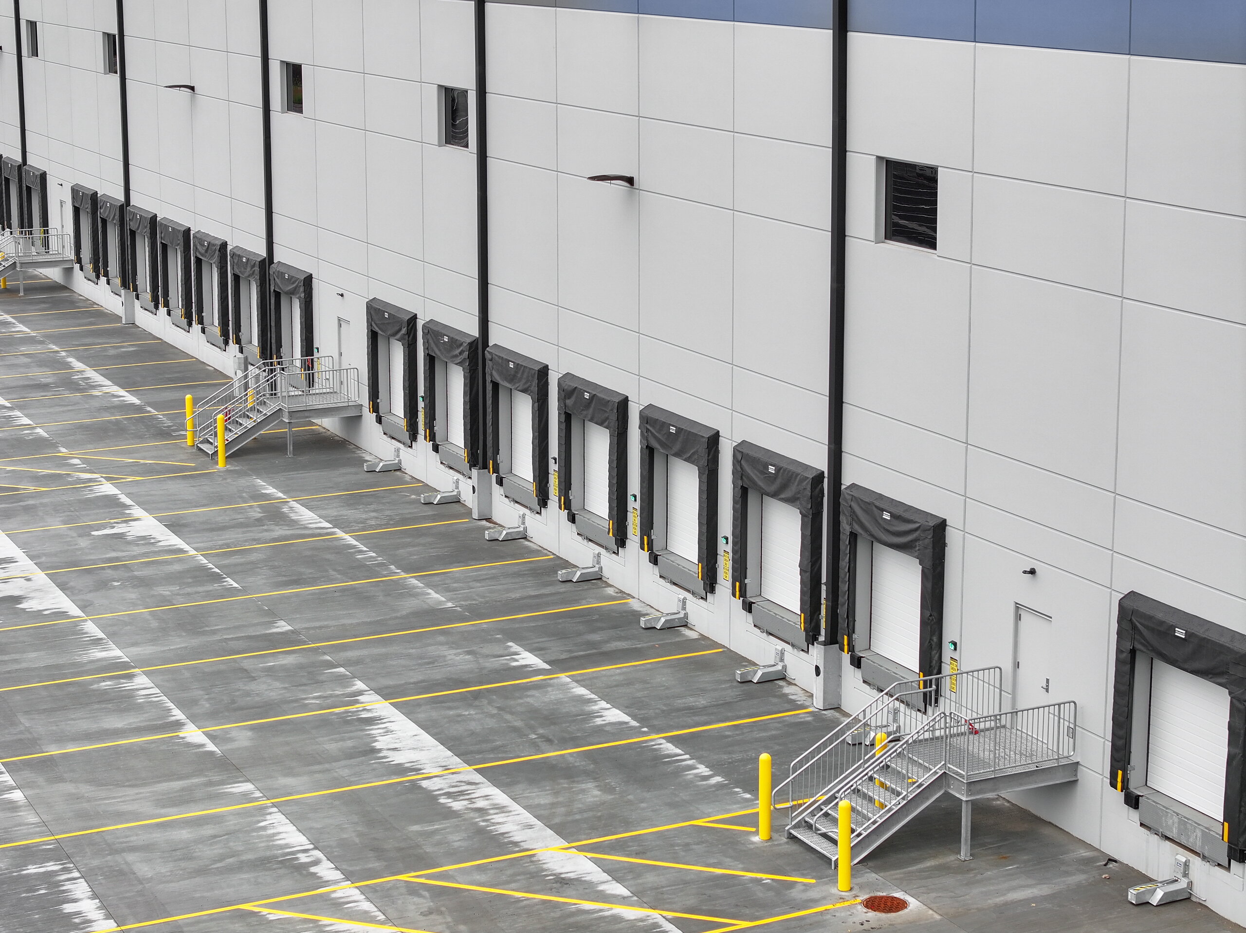 Aerial view of loading dock and exterior