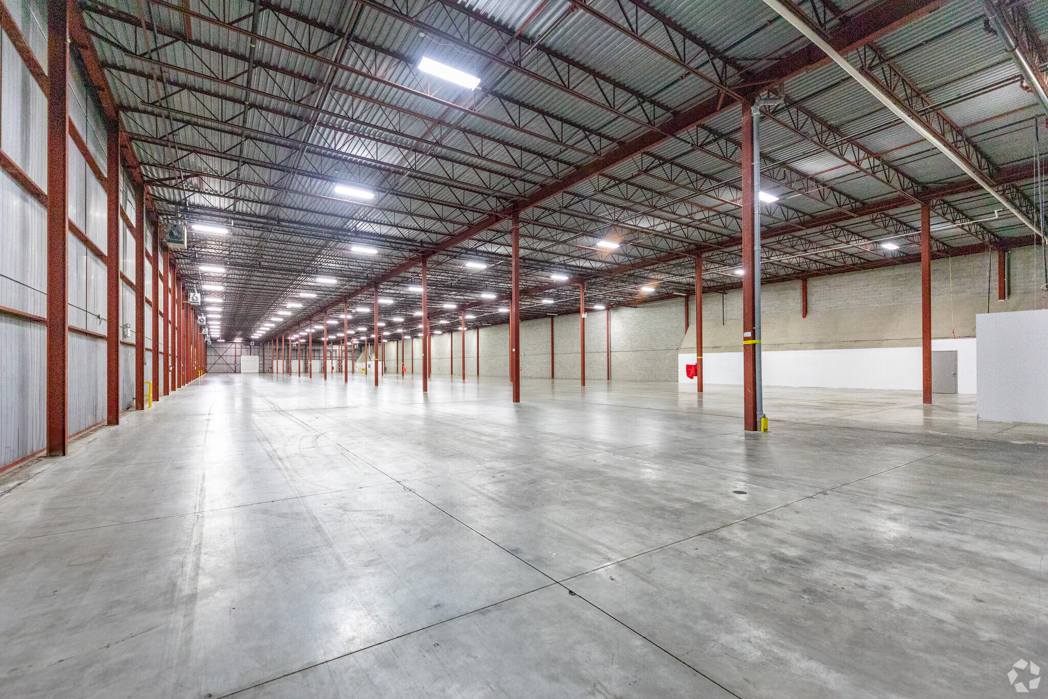 Bright industrial warehouse interior