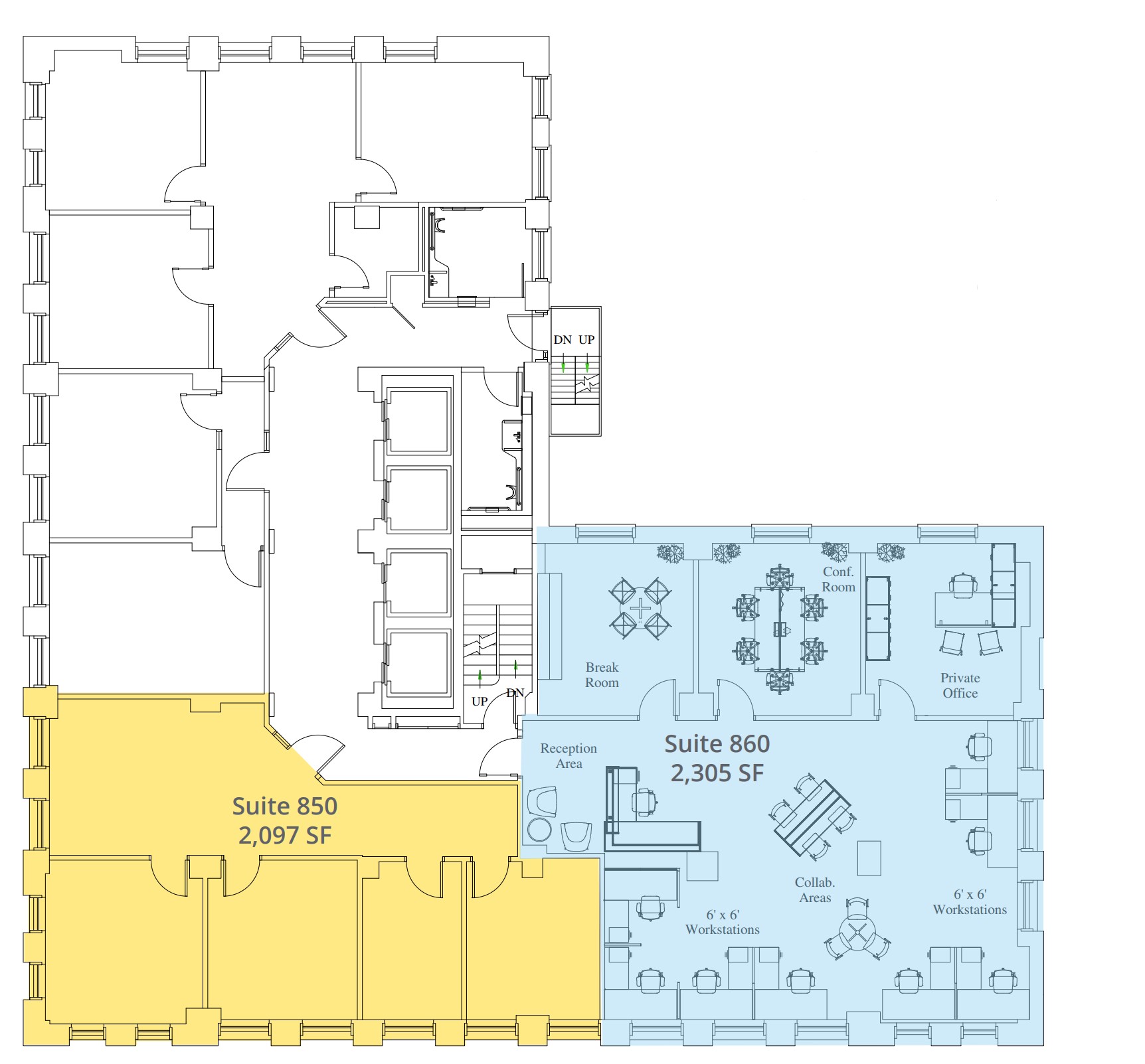 8th Floor Suite 850 office interior