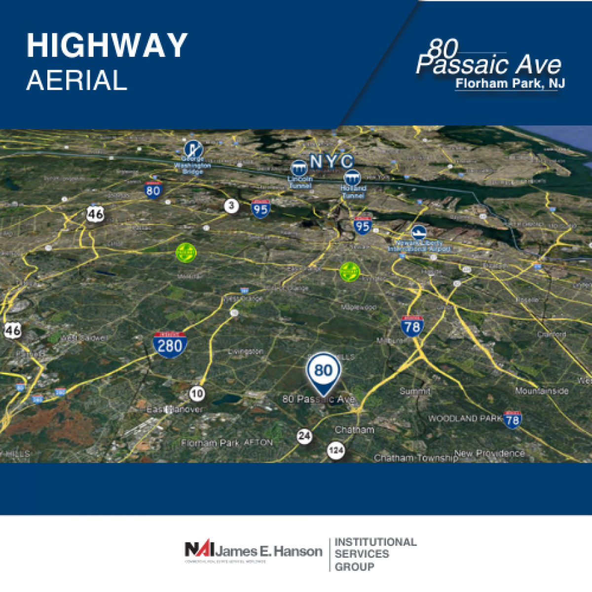 Regional highway aerial for 80 Passaic Avenue