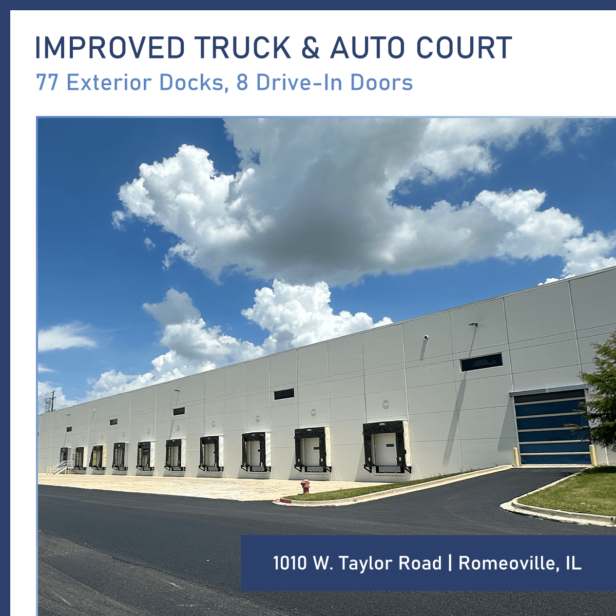 Dock doors and trailer court