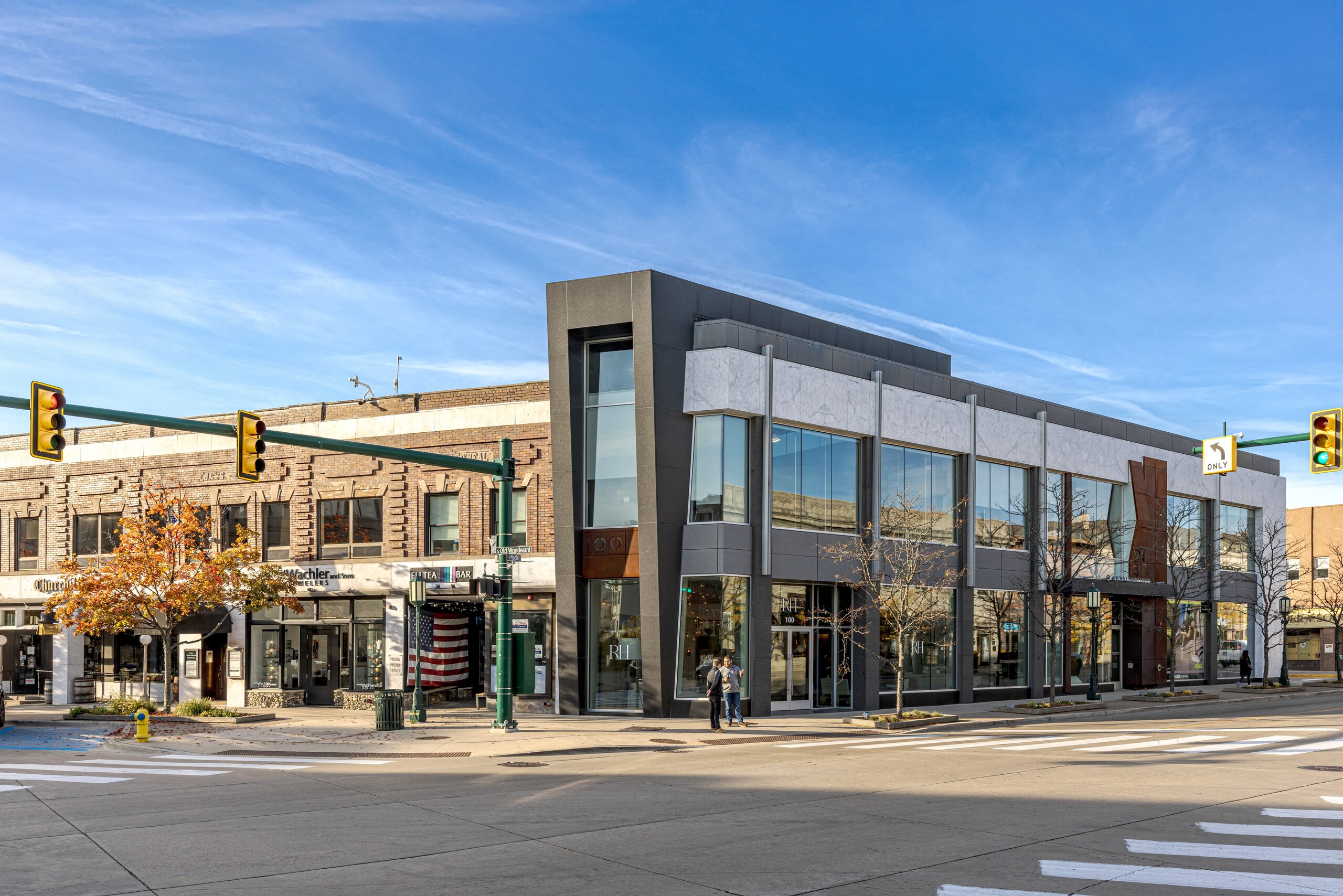 Exterior street view of 55 W Maple Rd