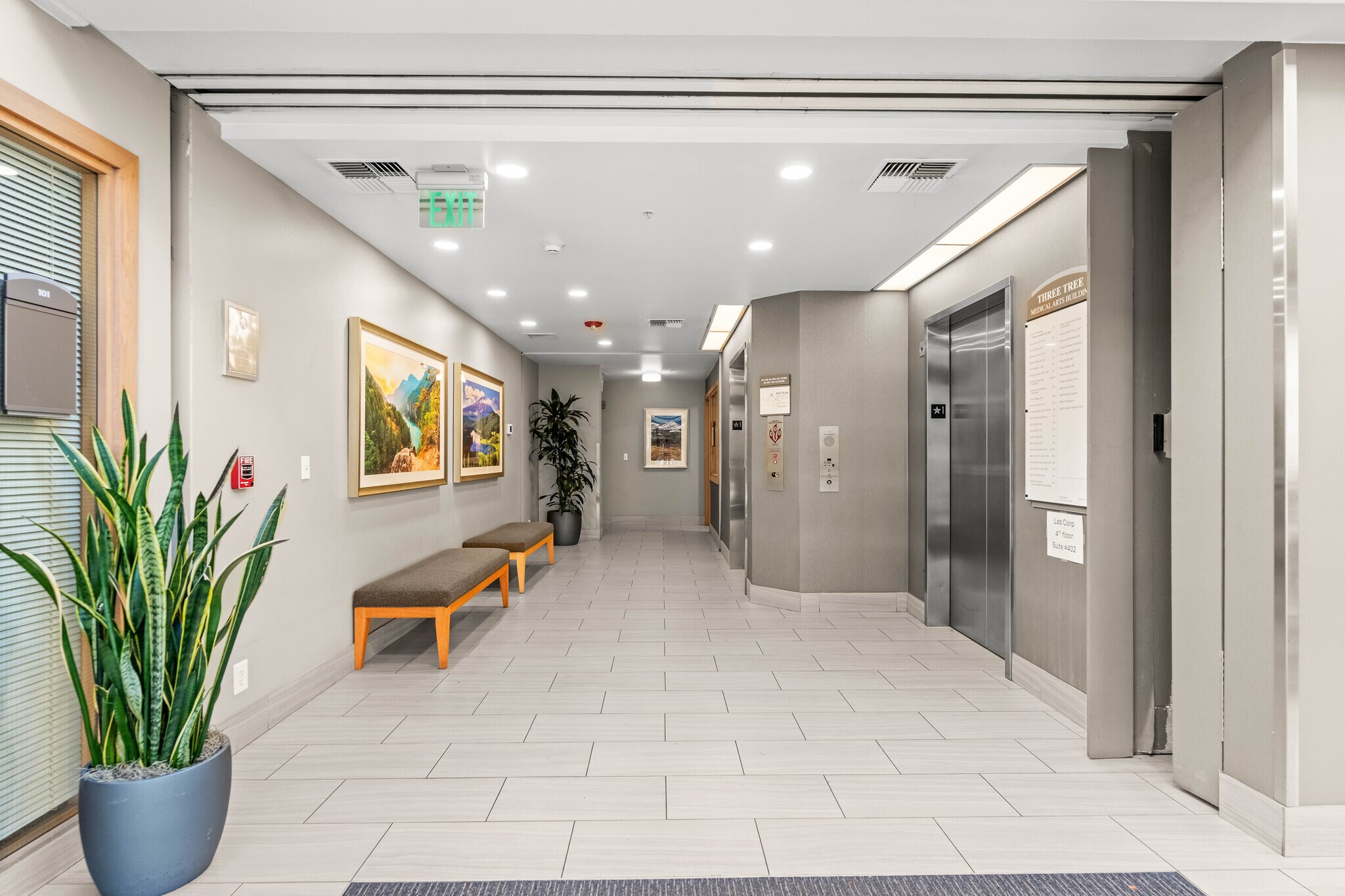 Renovated lobby at Three Tree Medical Arts Building