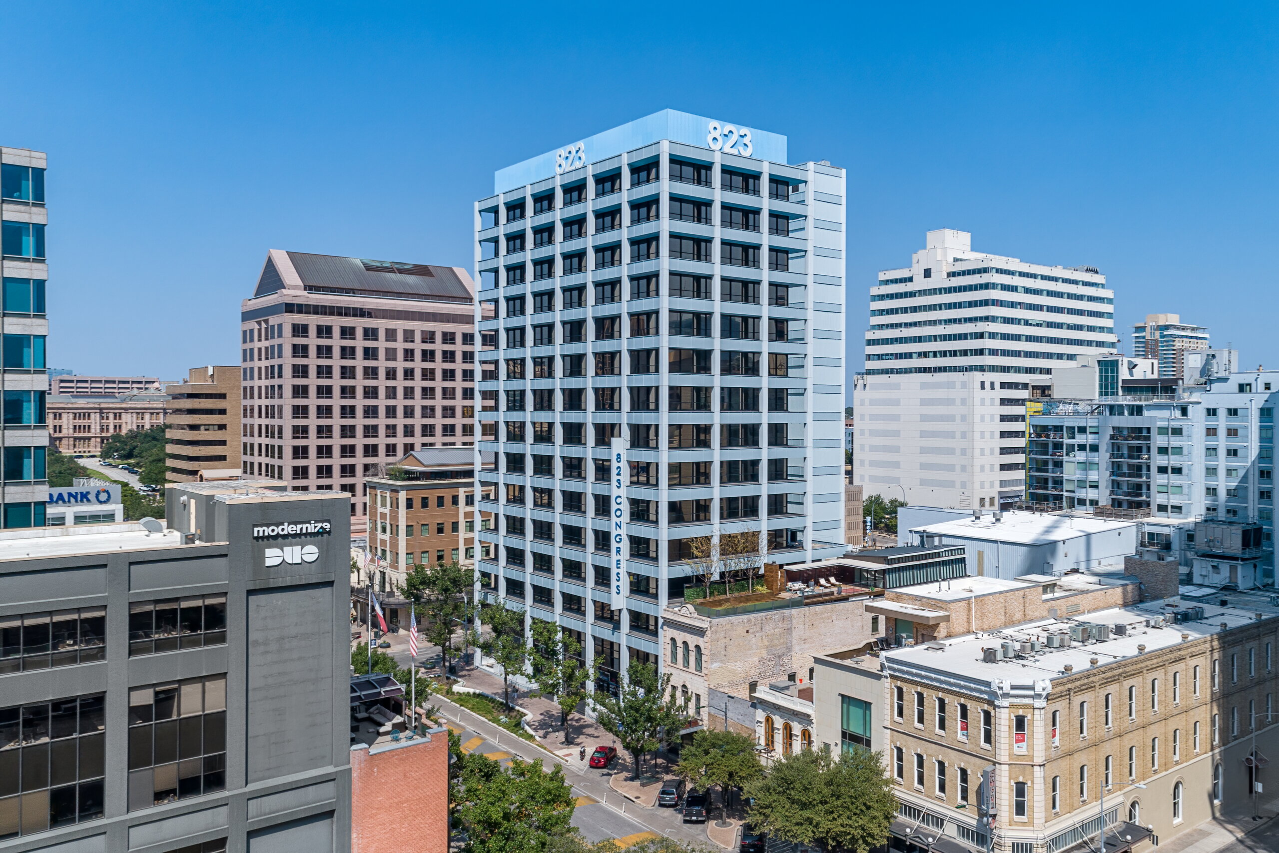 Exterior view of 823 Congress Ave. Austin