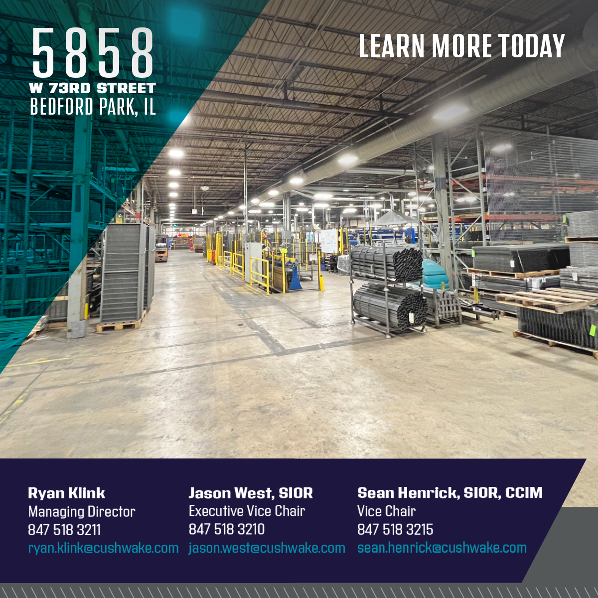 Interior warehouse space at 5858 W 73rd St