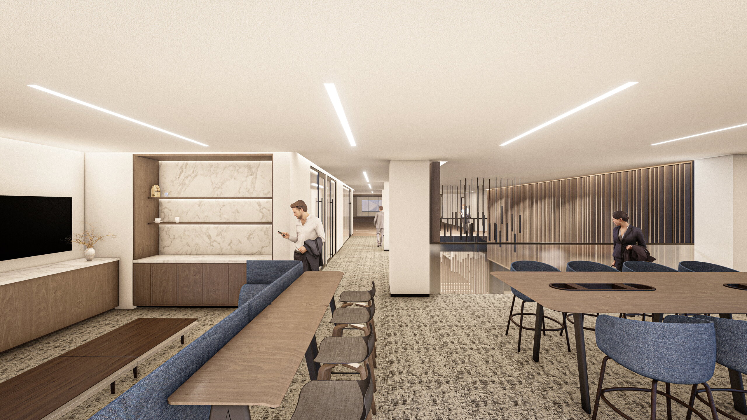 Tenant lounge and collaborative seating
