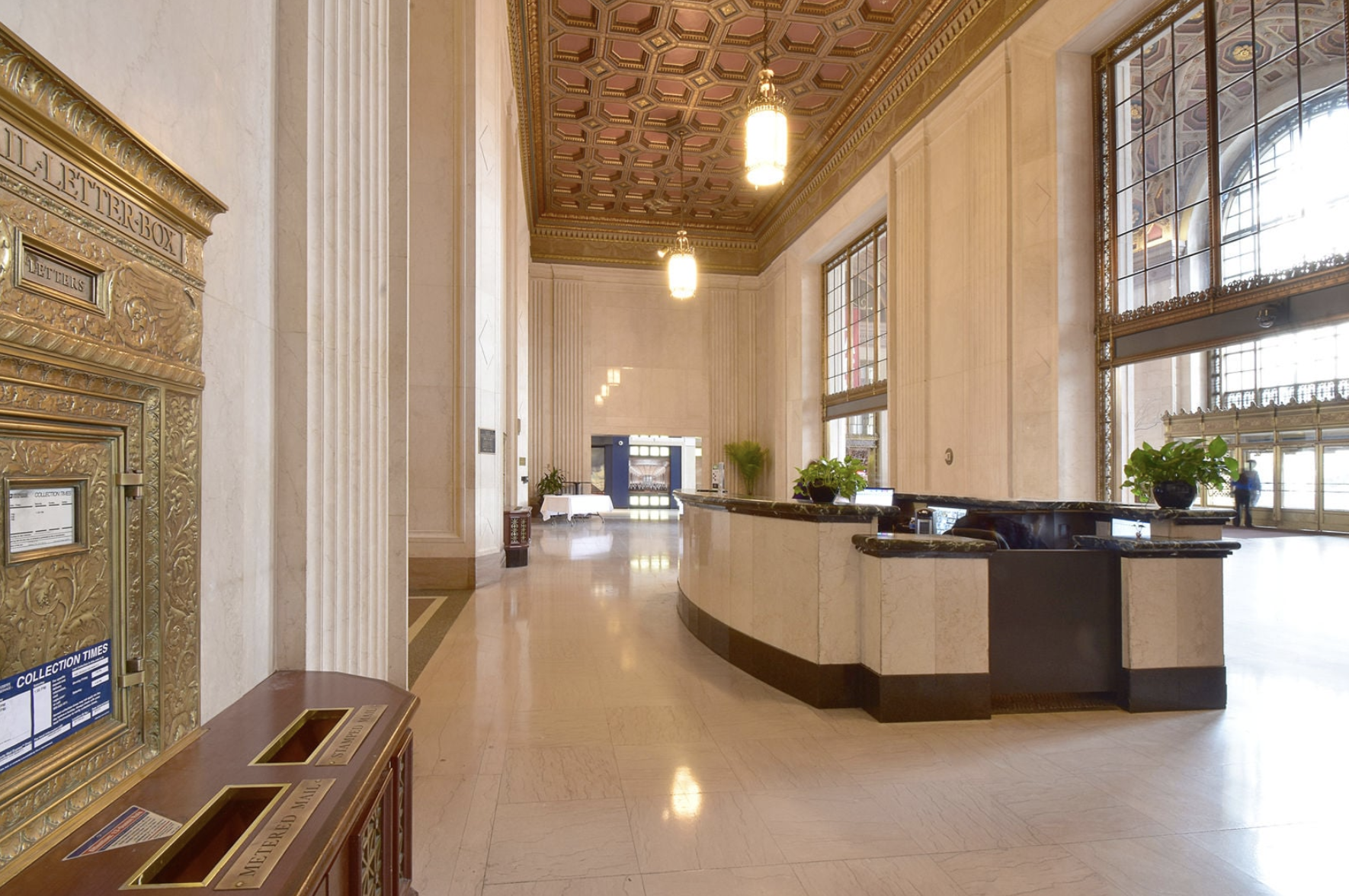 Historic Terminal Tower lobby and reception
