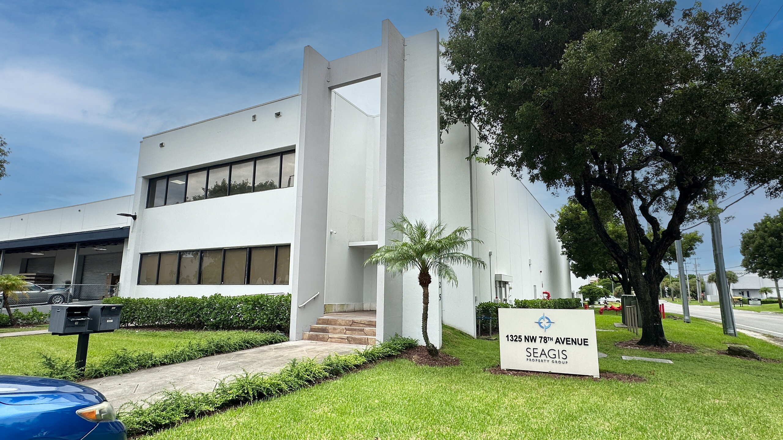Industrial Building Exterior with Signage