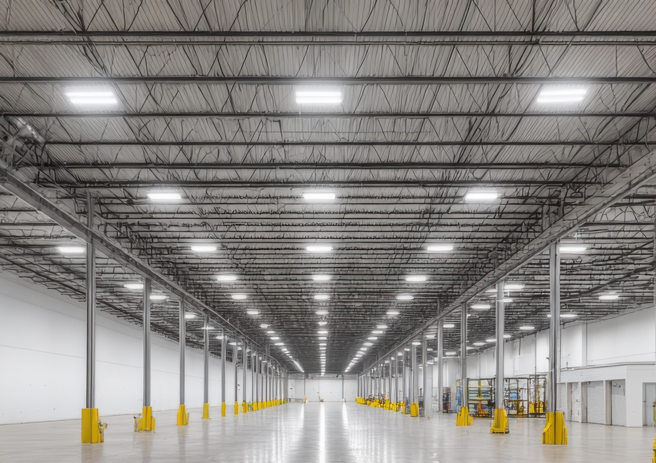 Interior industrial space with modern finishes