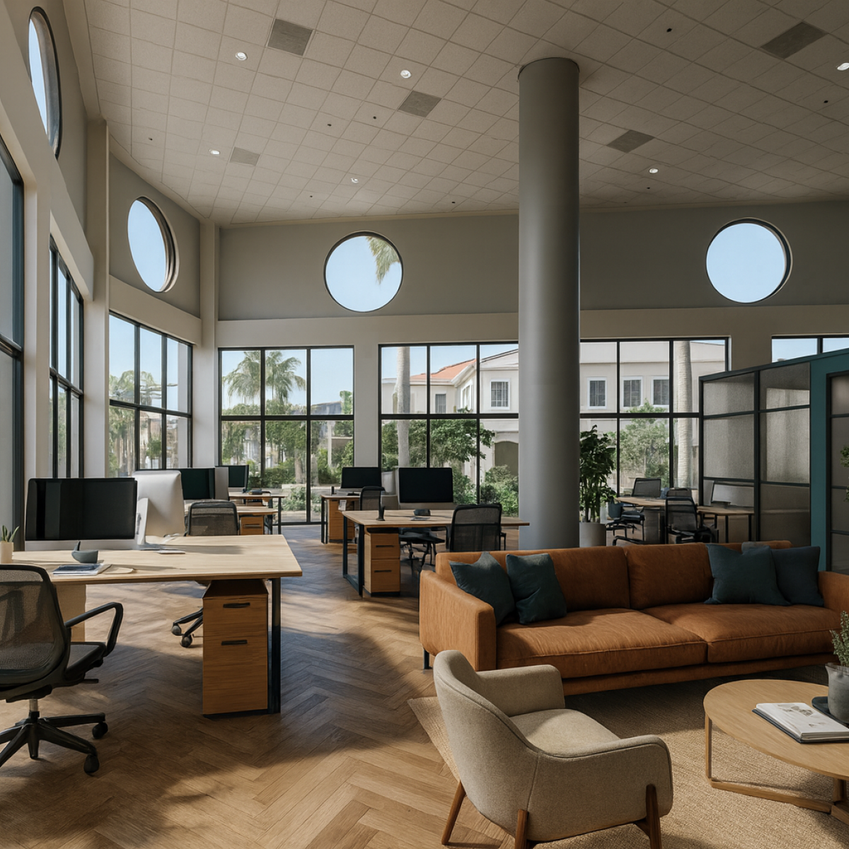 Flexible office interior at Bradenton Financial Center