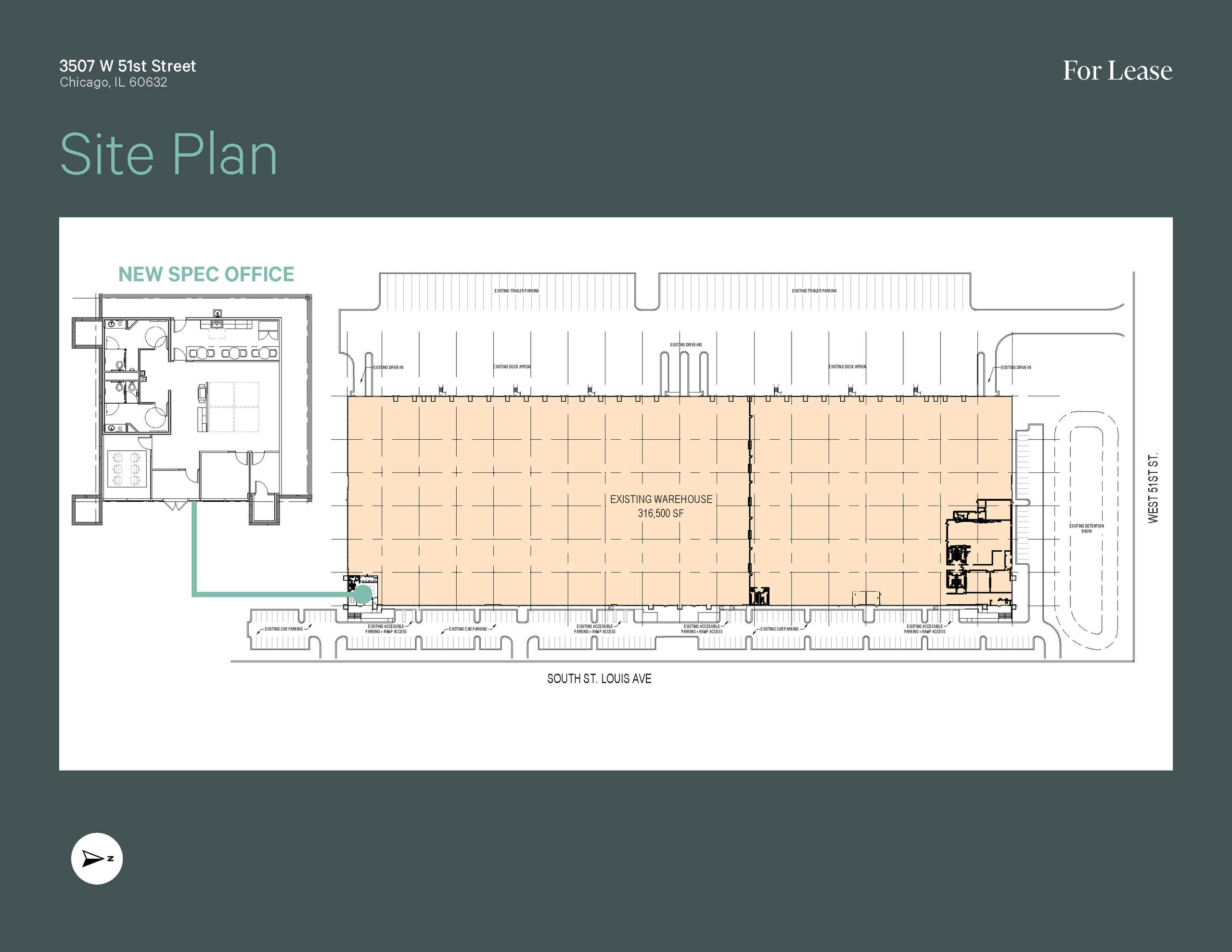 Proposed multi-tenant site plan for 3507 W 51st Street