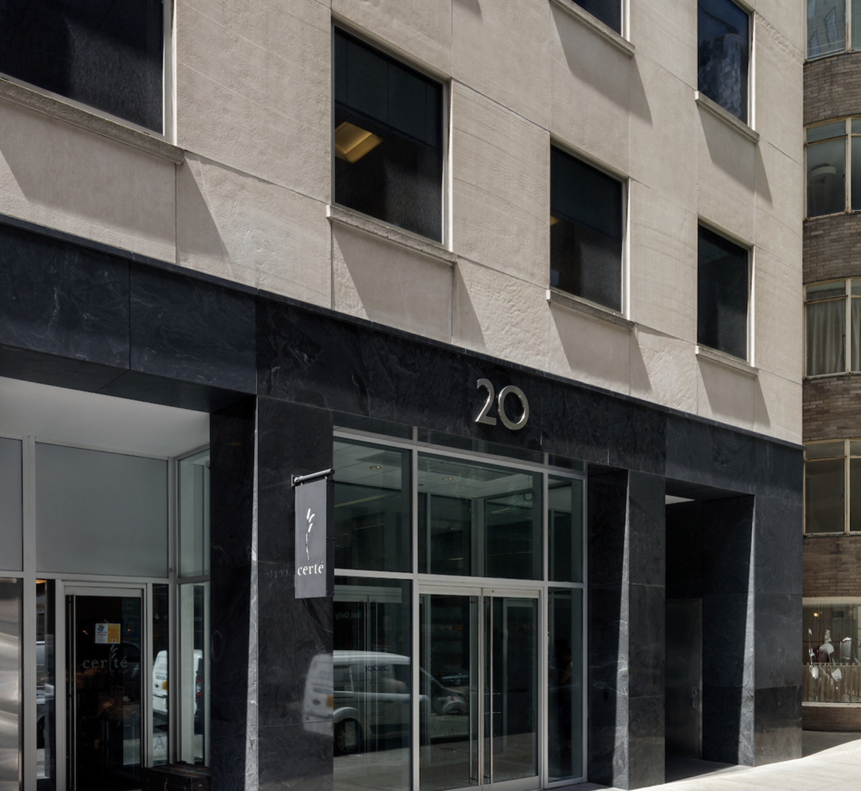 Second-generation office interior at 20 West 55th Street