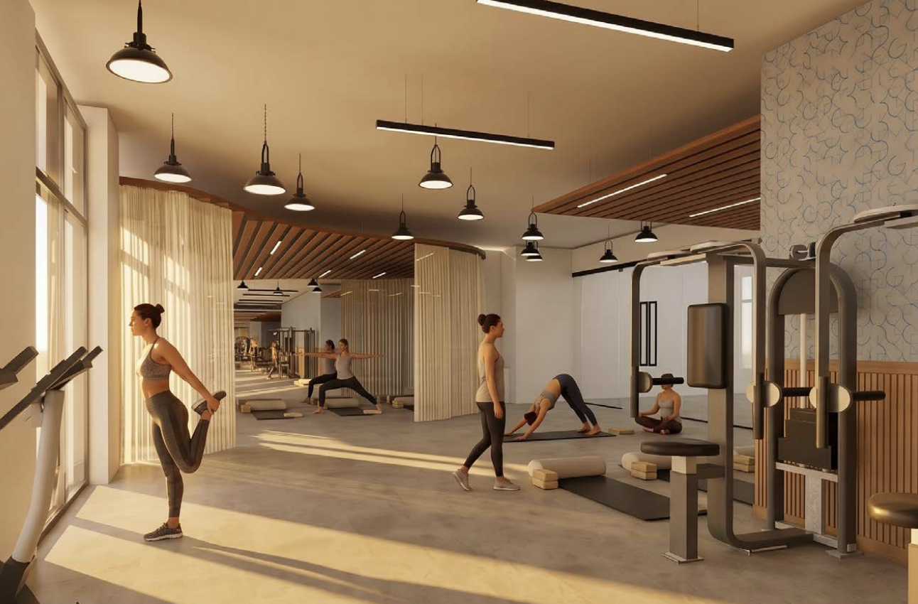 Warm, modern fitness and wellness studio