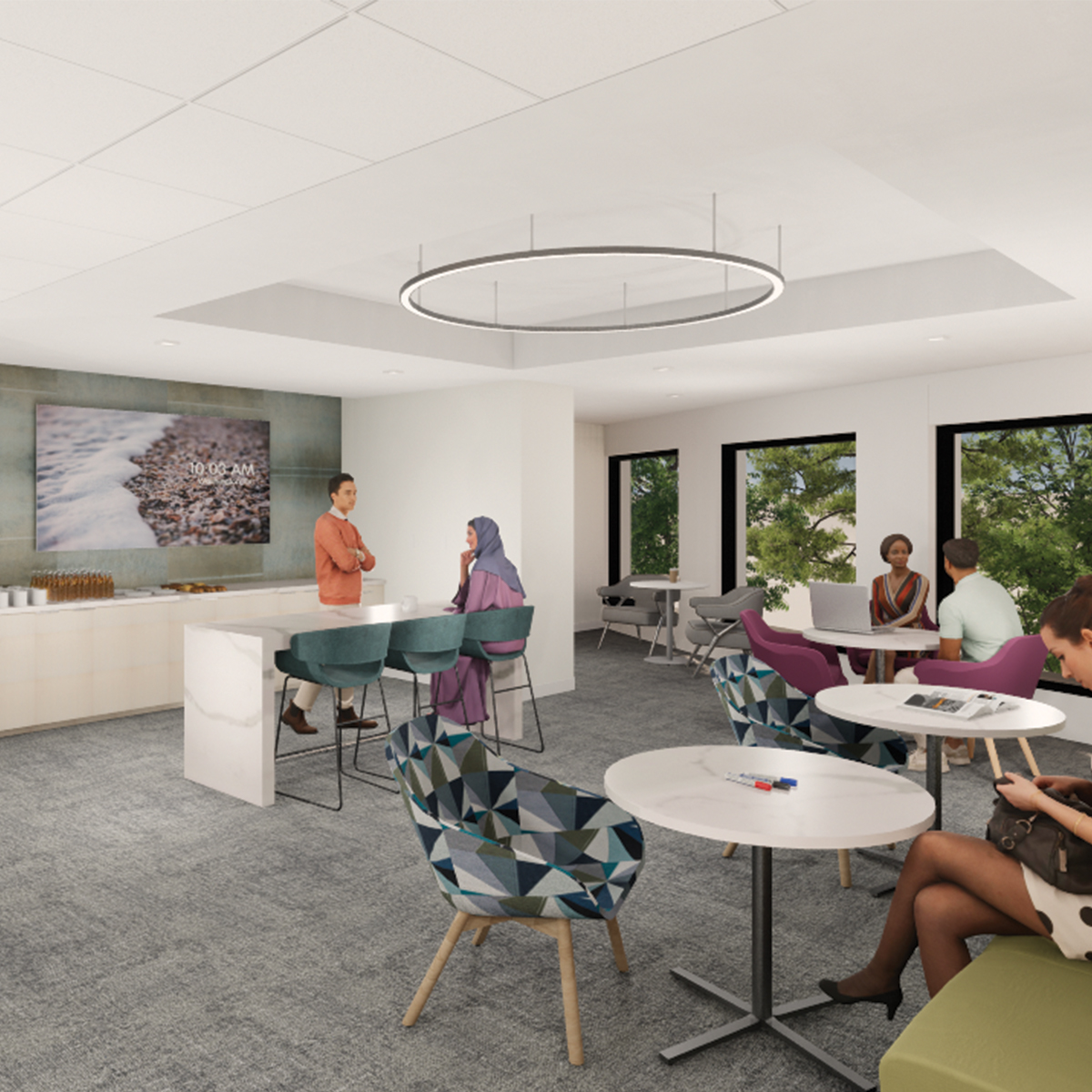 Town Hall amenity lounge at 1525 Wilson Boulevard
