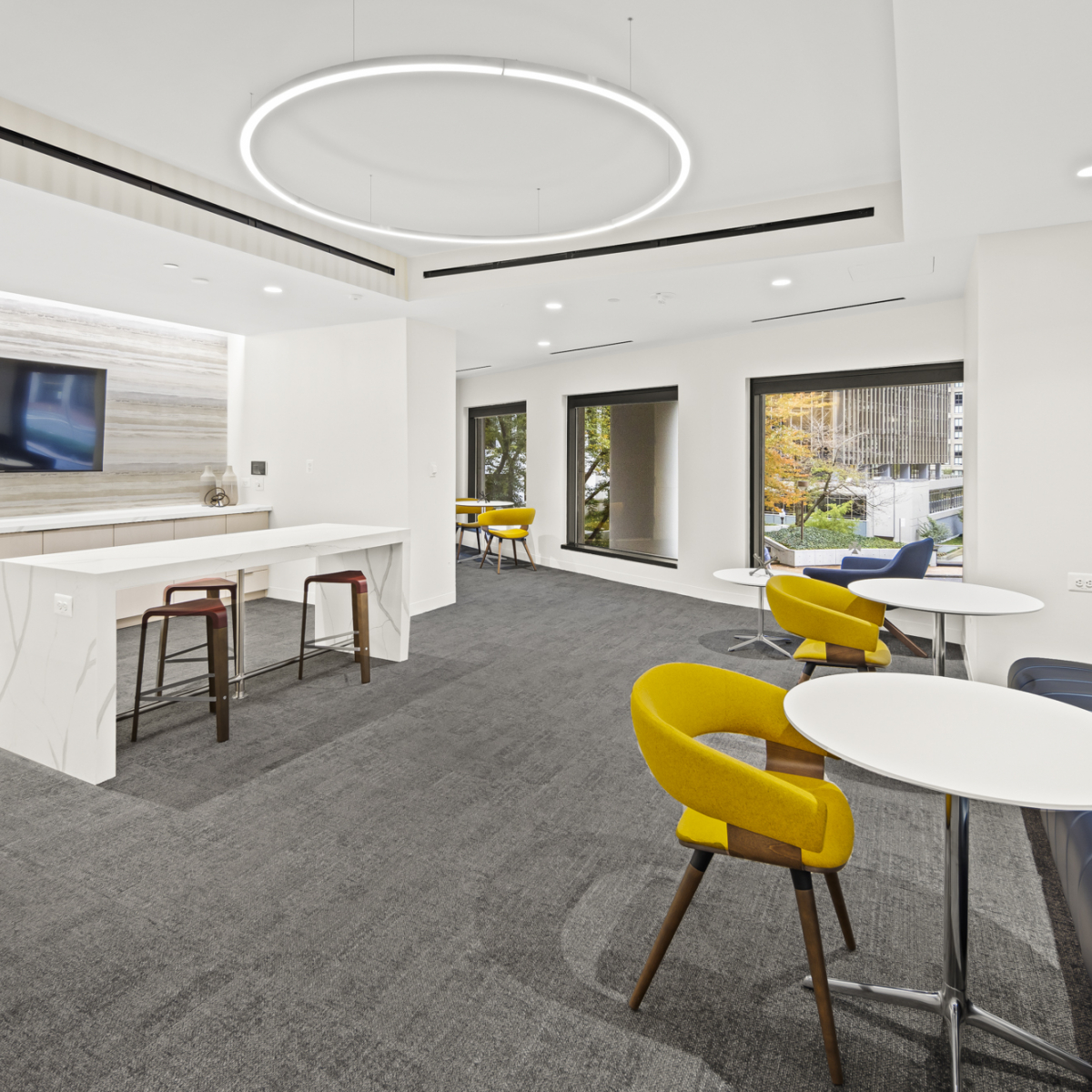 Tenant lounge with kitchen and seating