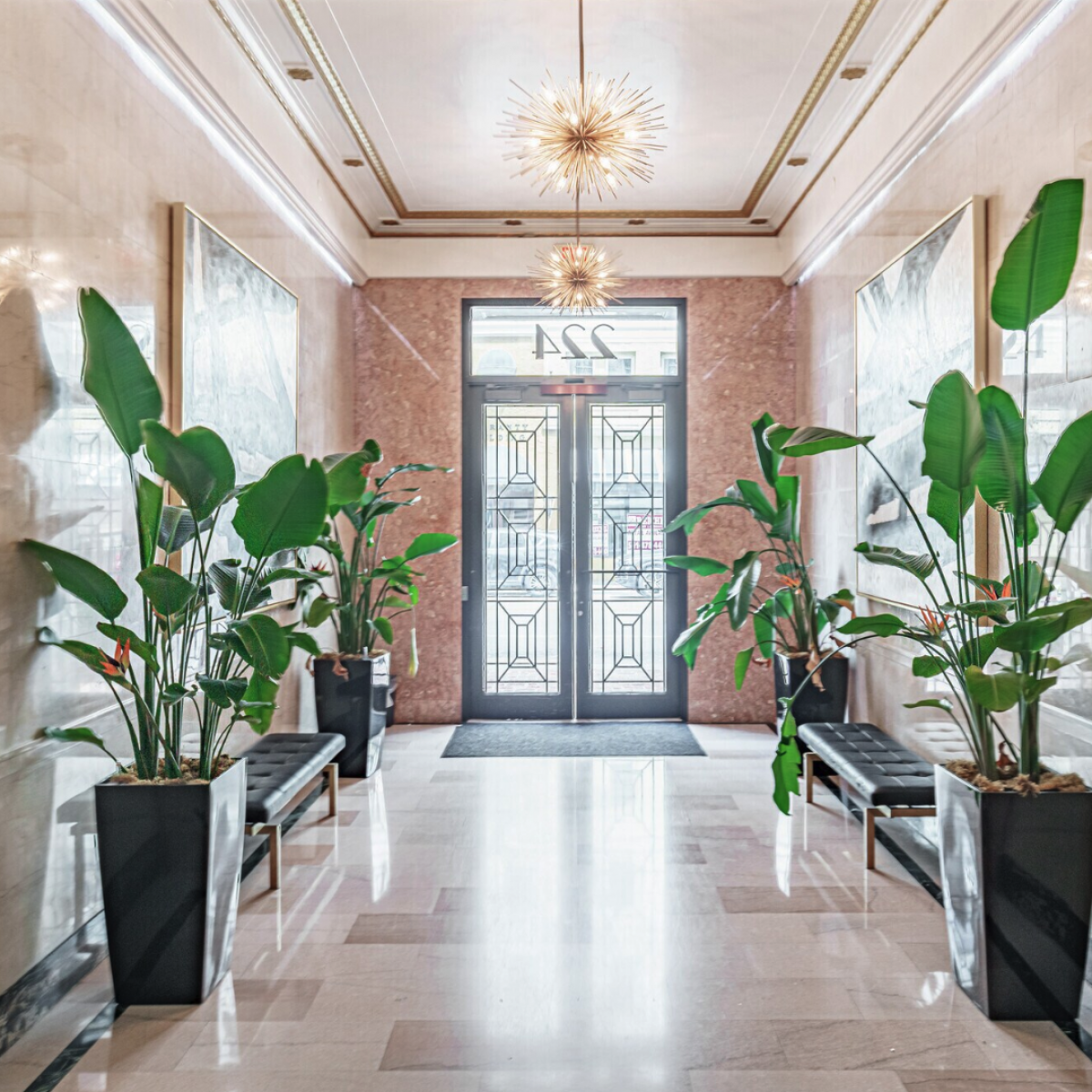 The Harvey Building renovated lobby