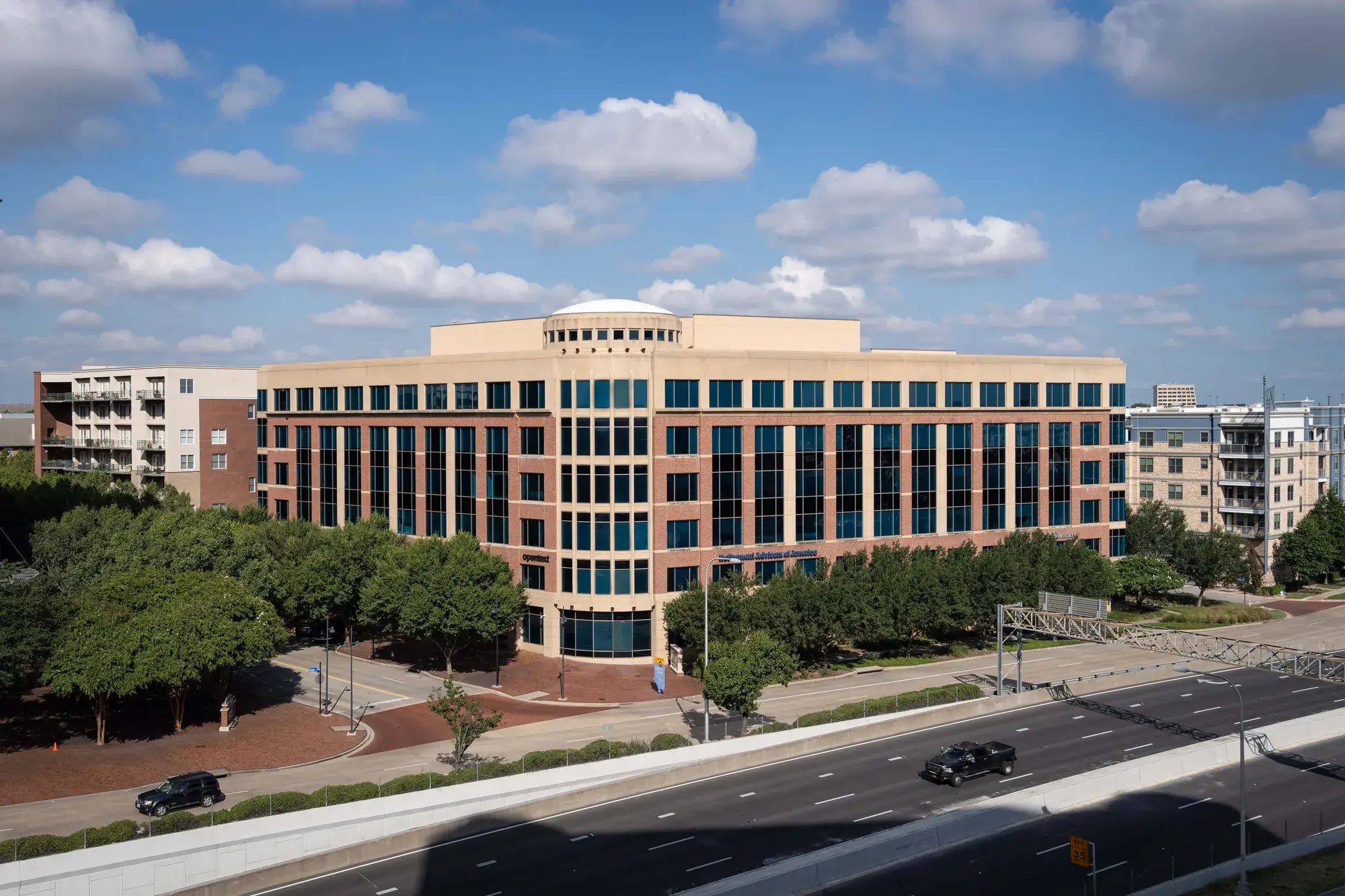 Two Addison Circle exterior overlooking North Dallas Parkway